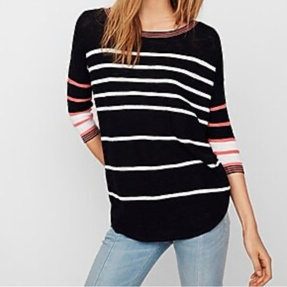 Express Striped Circle Hem Tunic Sweater - Picture 7 of 7